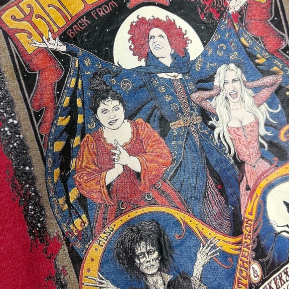 HOCUS POCUS The Sanderson Sisters Crewneck Sweatshirt Hanes Red Halloween Small - Picture 6 of 7